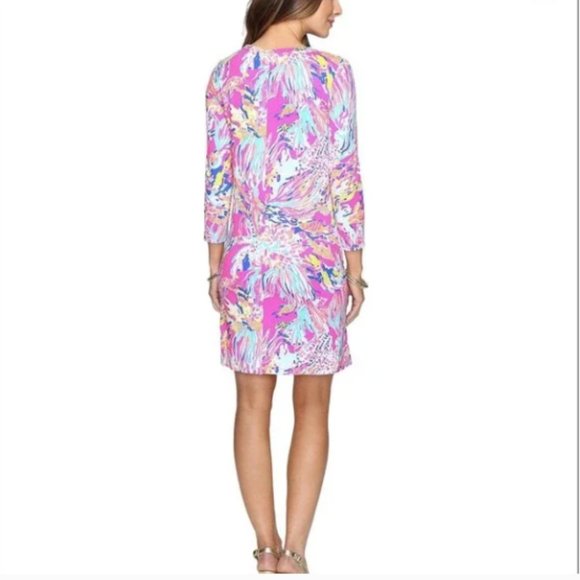 Lilly Pulitzer Devon Dress in Tiki Pink Sunken Treasure Size Medium NWT - Picture 2 of 7